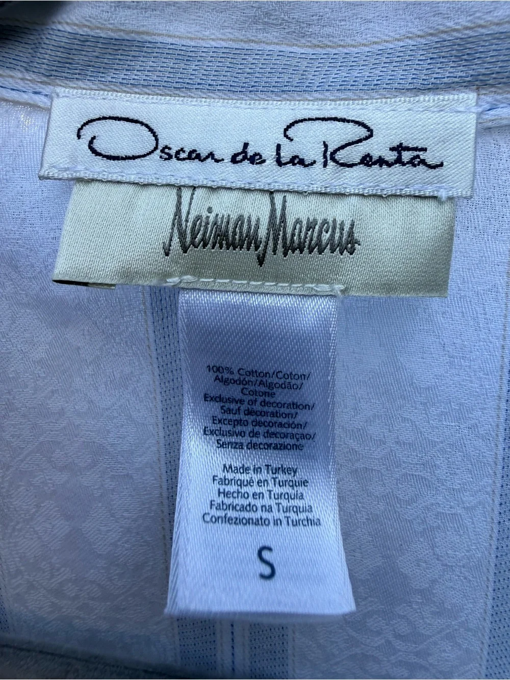 Perfect vintage Oscar de la Renta blue and white pinstripe pajamas 2 piece sz S